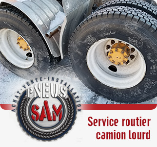 PNEUS SAM - Réparation de crevaison de camion lourd autoroute 640