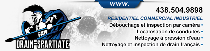 Drain-Spartiate - Nettoyage de drain francais Montréal - Anjou